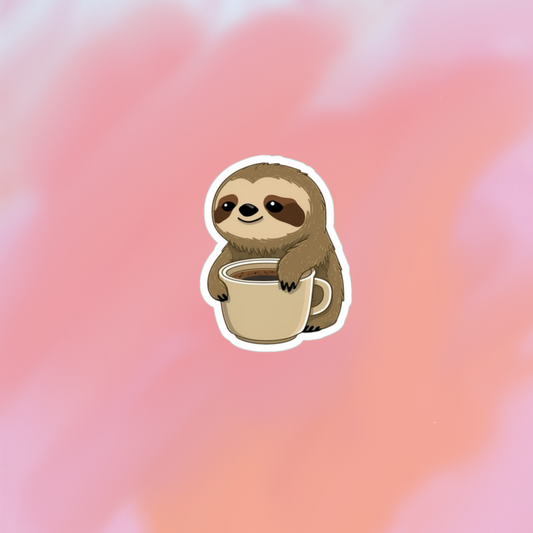 sticker cafe perezoso