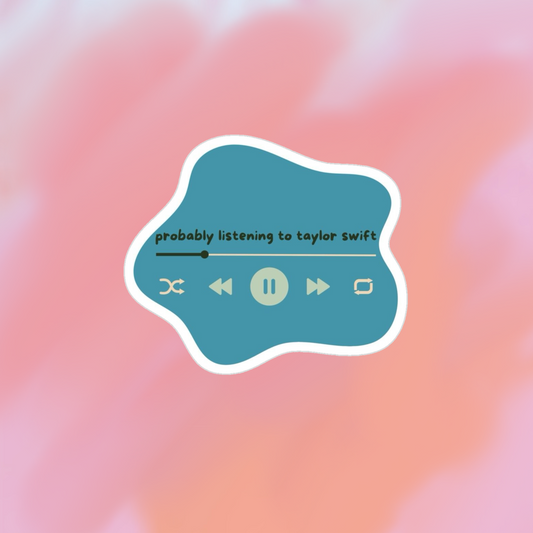 sticker propably listening to taylor swift