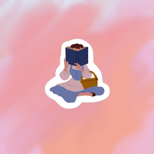 sticker bella leyendo