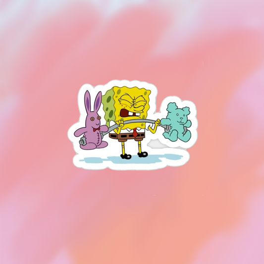 sticker bob esponja gym